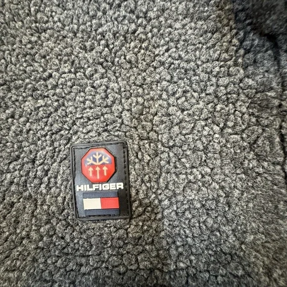 Vintage Tommy Hilfiger XL Pullover Fleece Gray Cold Stop Y2K 1/4 Zip 90s Logo - Picture 2 of 7